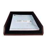 Burgundy Leather Letter Tray